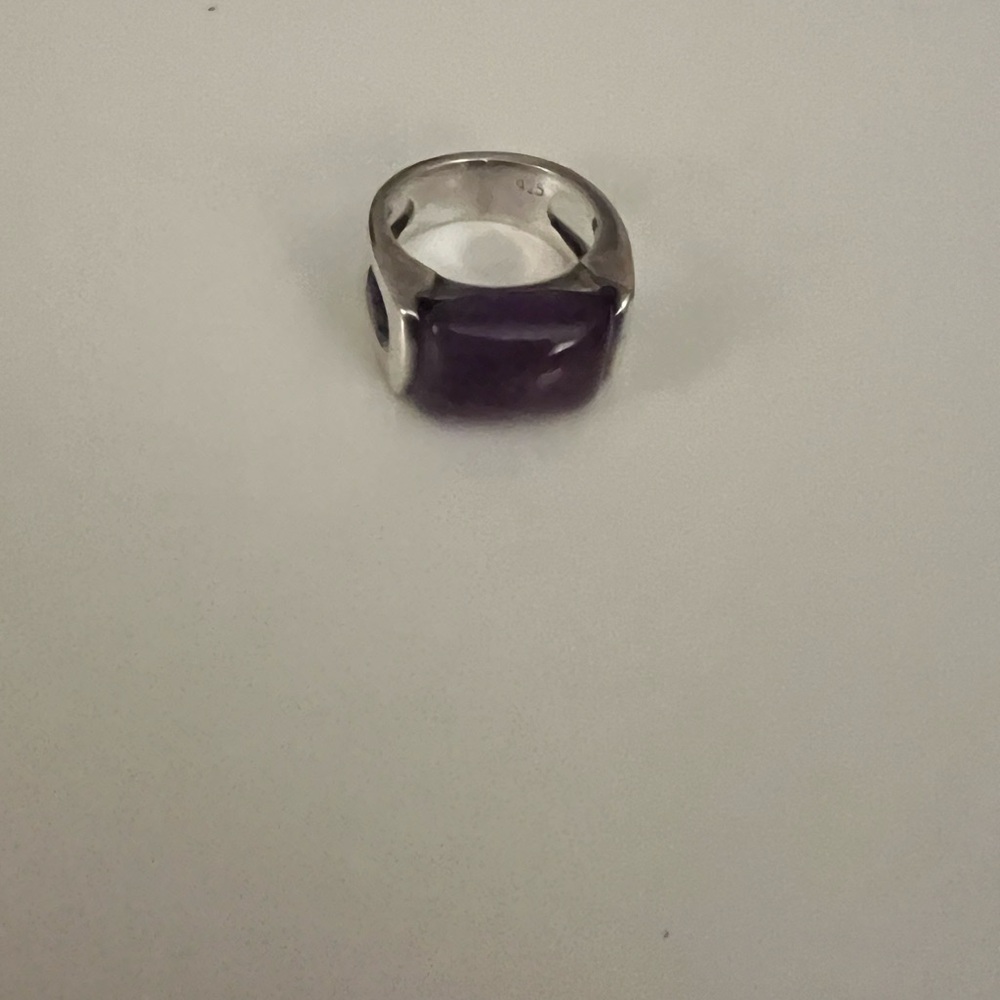 Elegant Purple Stone Silver Ring